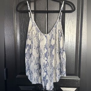 Rachel Zoe White and Blue Snake Print Camisole